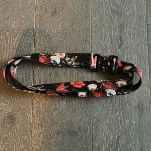 Floral Webbing Belt with Utility Buckle